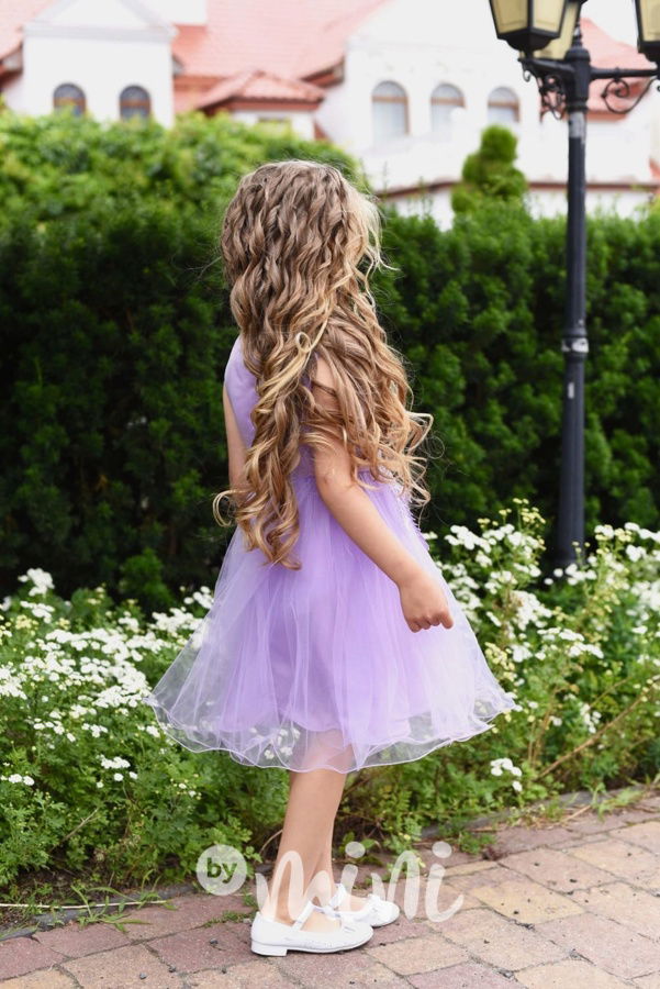 Společenské tylové šaty Fiona lila