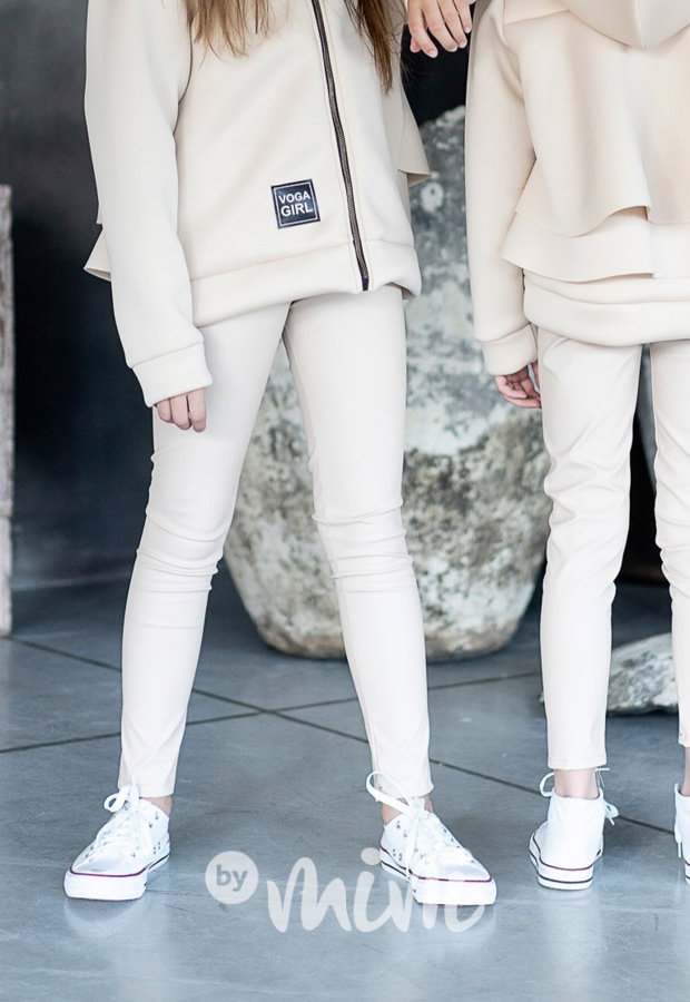 Voga eco leather legíny beige