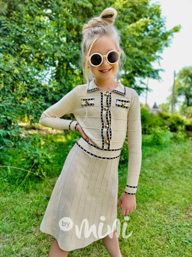 Svetříkové šaty Coco béžové