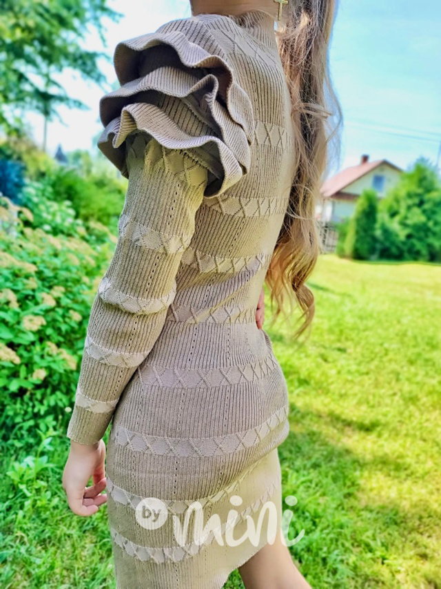 Svetříkové šaty Freya béžové