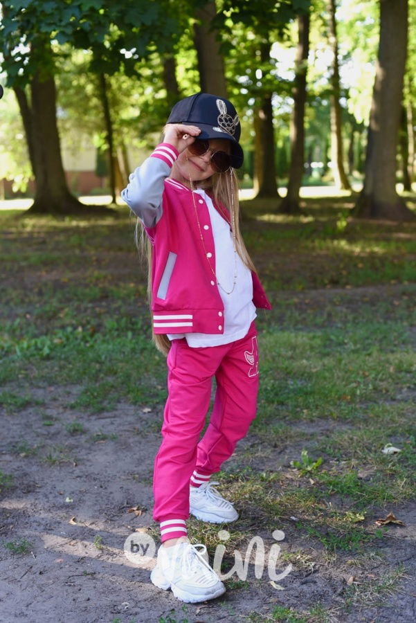 ANGEL bomber baseball mikina malinová