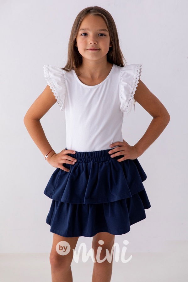 Cotton frill sukně Lily Grey tmavě modrá