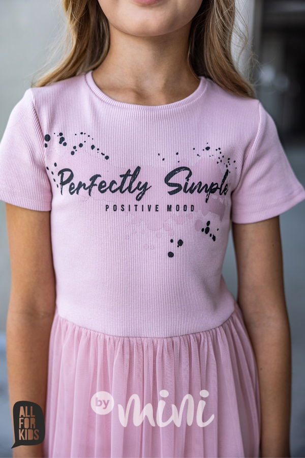 All for kids midi šaty s tylem růžové