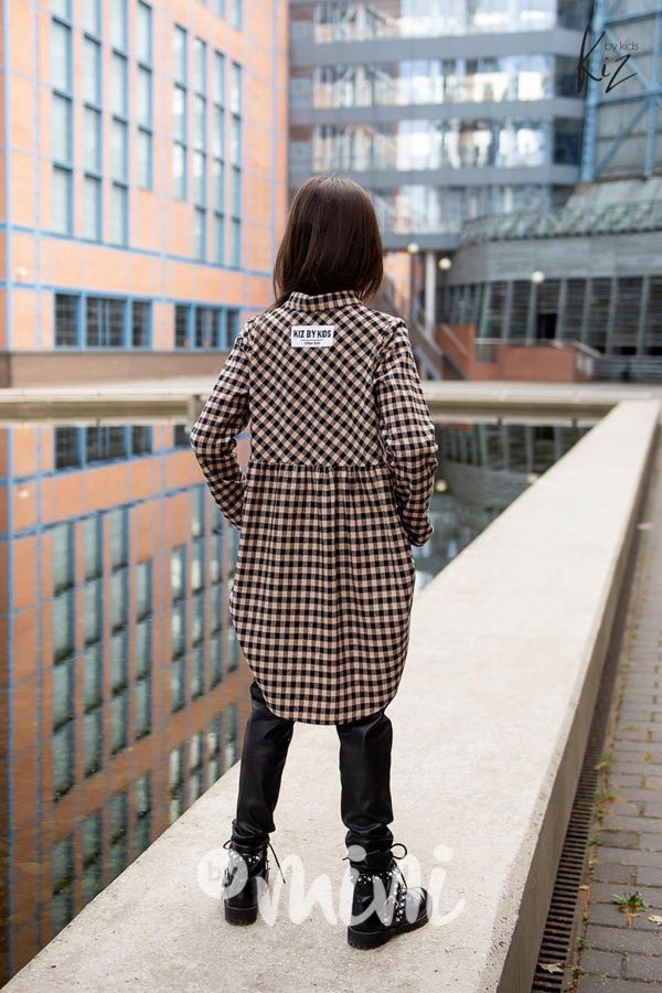 Kiz Premium karo košilová tunika black/beige