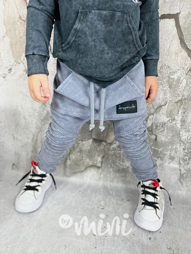 DESPACITO biker tepláky šedomodré