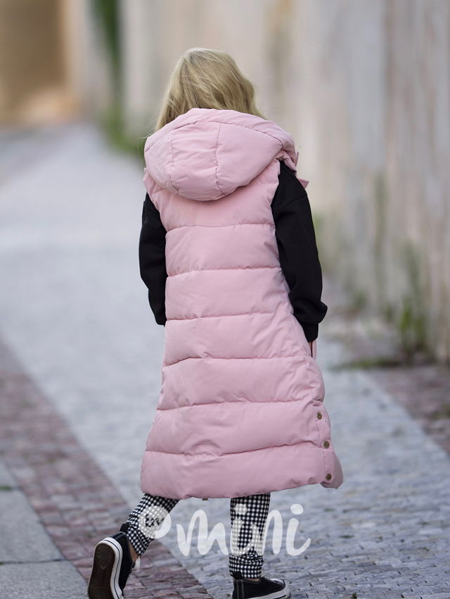 Zimní ultra long vesta růžová