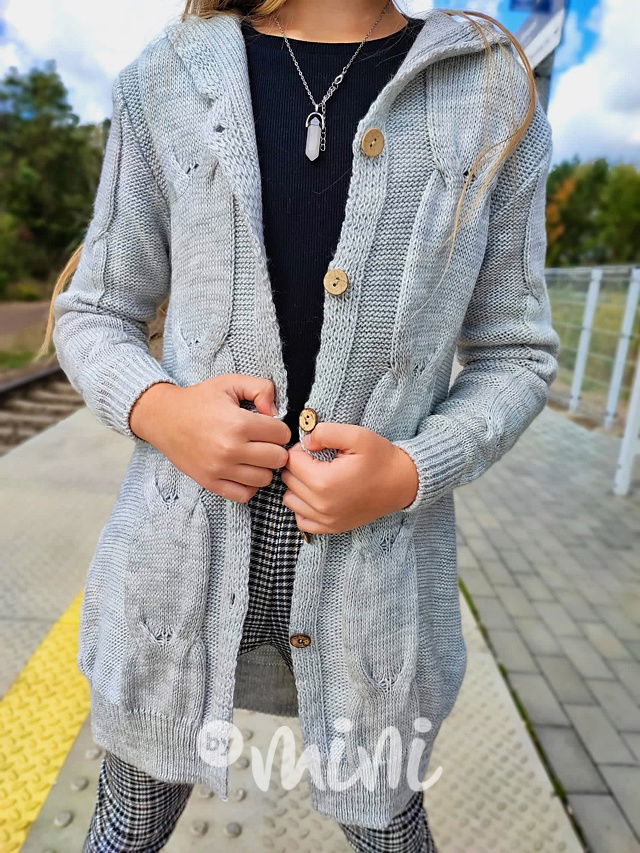 Dlouhý šedý kardigan