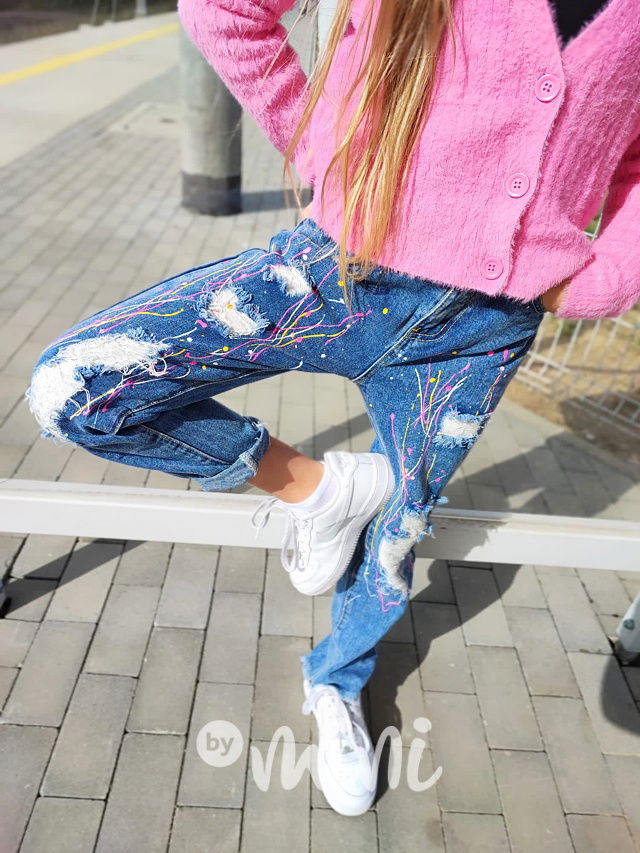 Splash boyfriend ripped jeansy blue
