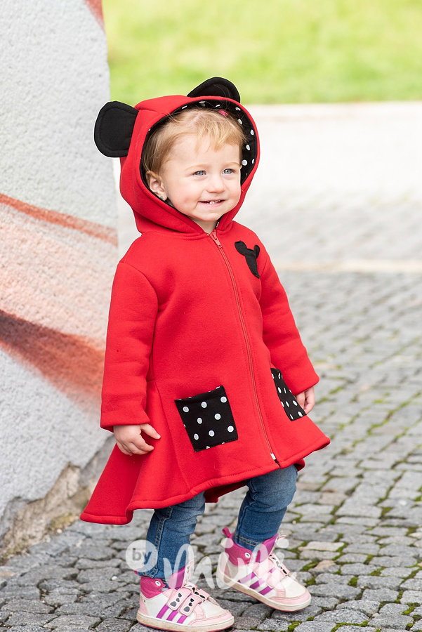 Minnie vyteplený kabátek red
