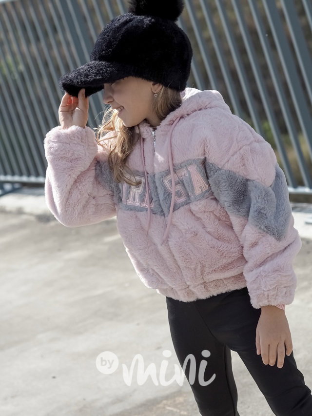 GIRL STAR chlupatá mikina