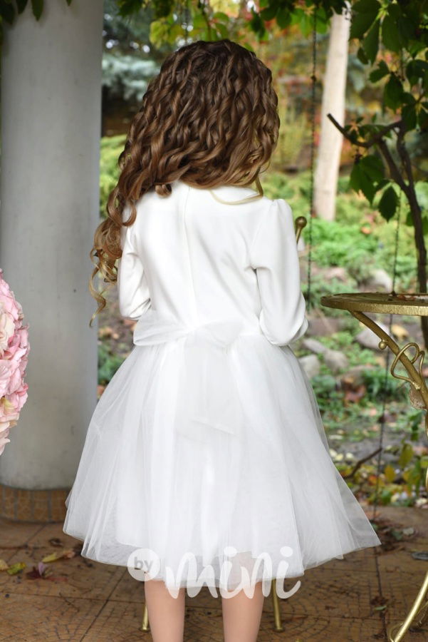 Luxury maxi tylové šaty blossom bílé