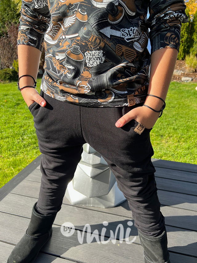 Zateplené černé BASIC tepláky