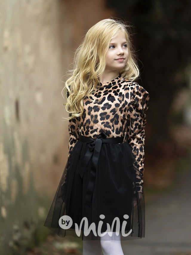 Leopard šaty s tylovou sukní