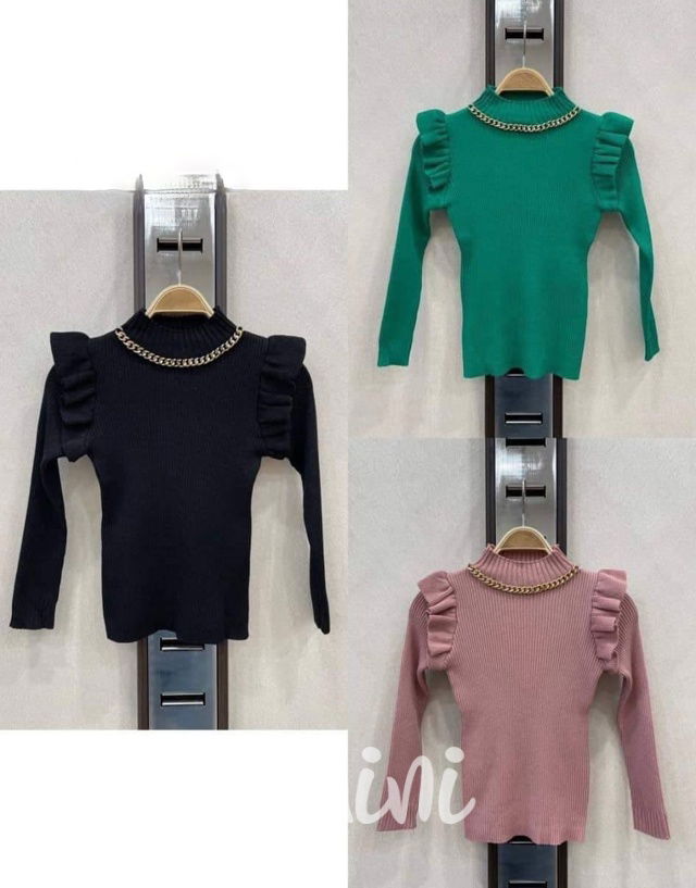 Premium svetr se zdobením zelený