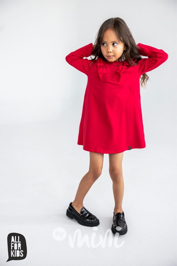 All for kids šaty s volánkem červené
