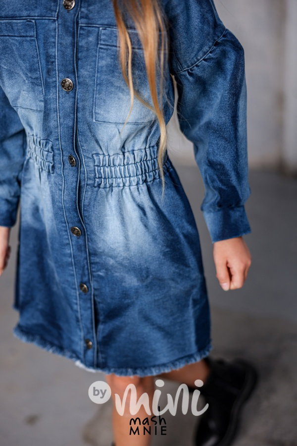 Mash Mnie soft denim šaty blue