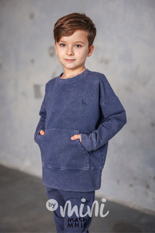 Mash Mnie vintage denim blue mikina WOLF