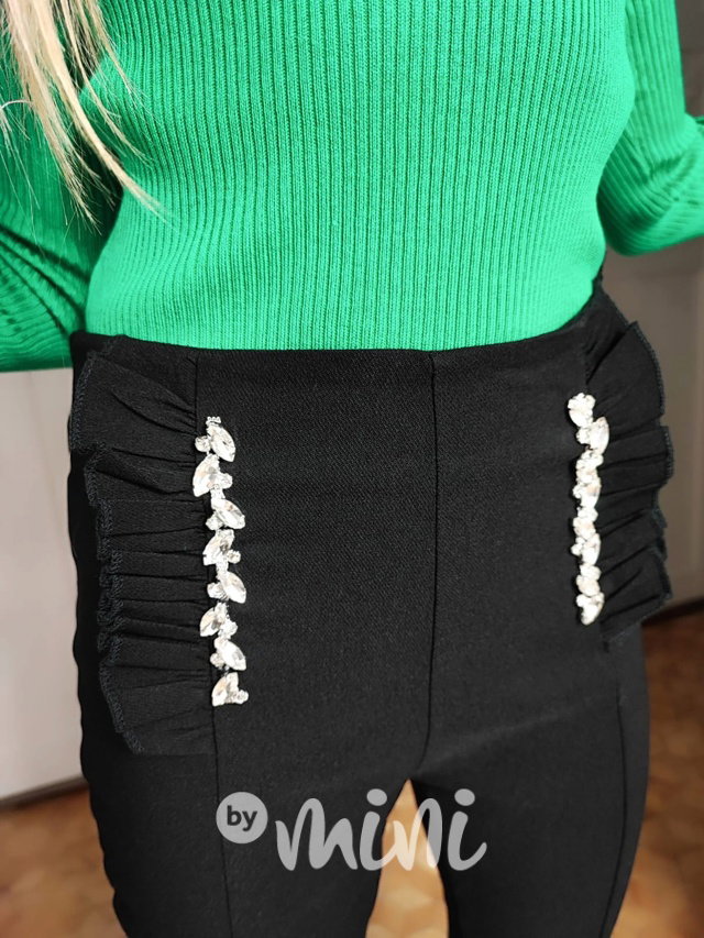 Černé super stretch kalhoty ELEGANT