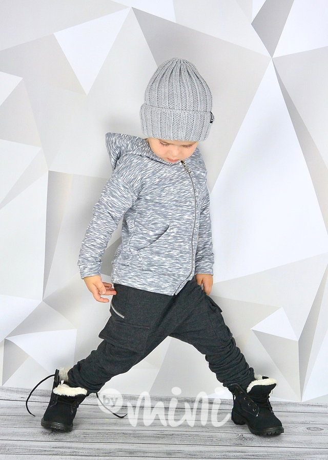 Dark grey kapsáče zip