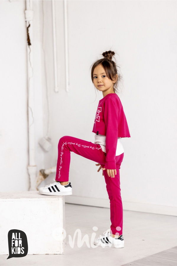 AFK crop mikina SMILE magenta