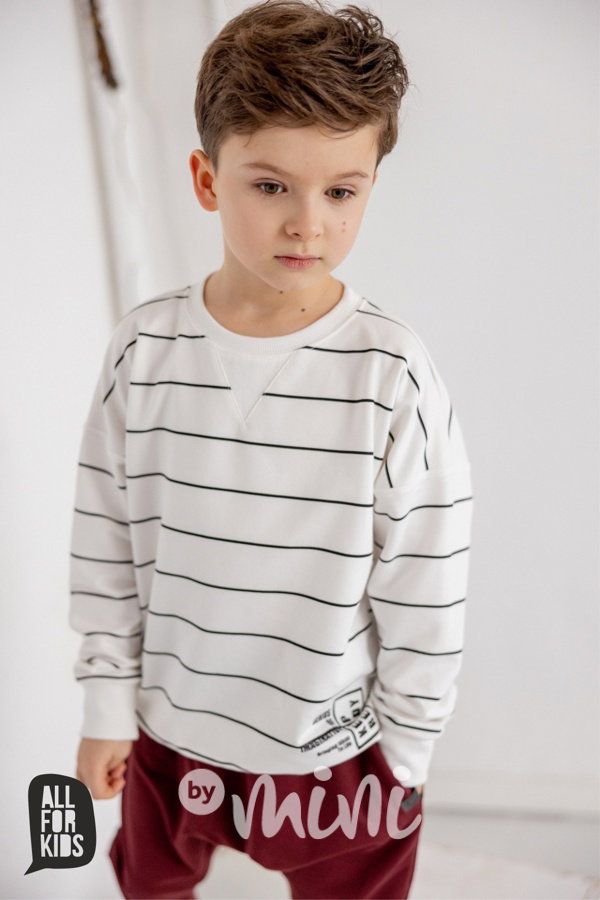 AFK pruhovaná mikina off white