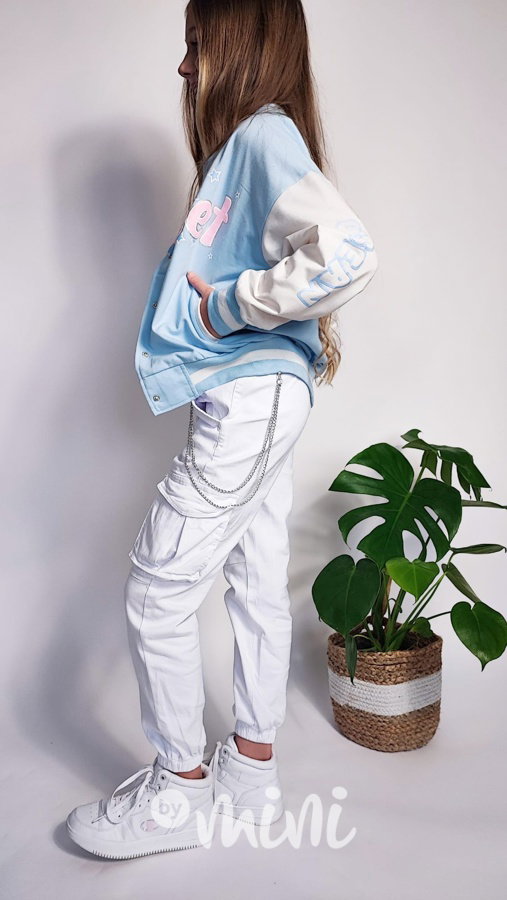 FORGET baseball bomber mikina light blue