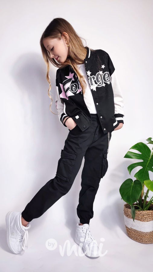FORGET baseball bomber mikina black