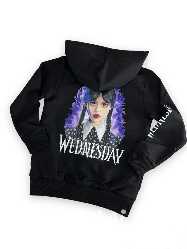 Wednesday mikina zip černá
