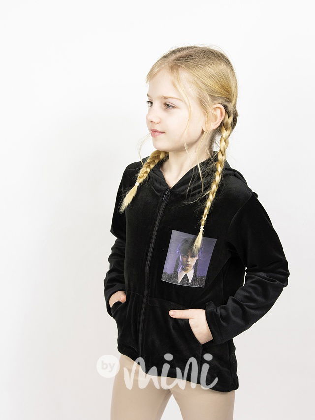 Wednesday velurová long mikina