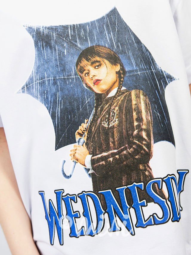 Triko WEDNESDAY umbrella bílé