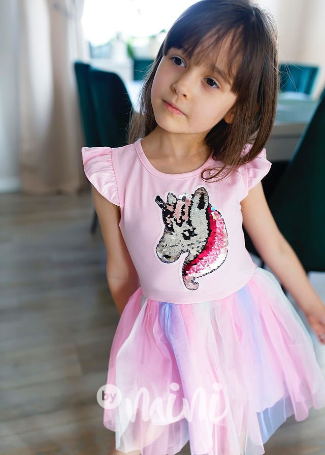 Unicorn šaty s tylem pink
