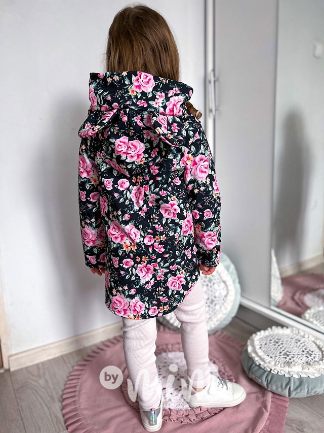 Květovaná softshell delší bunda