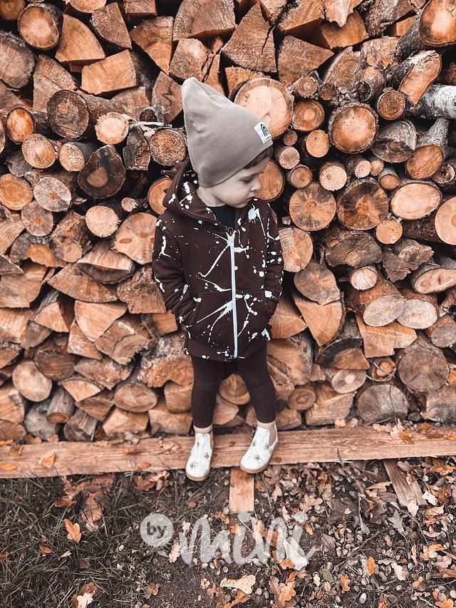 Dino splash mikina hnědá