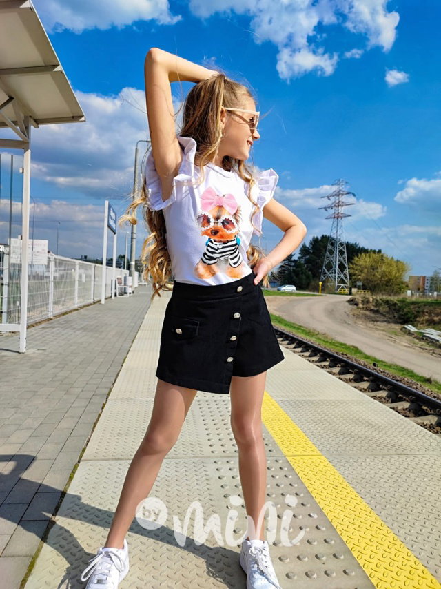 Černé jeans sukňokraťasy