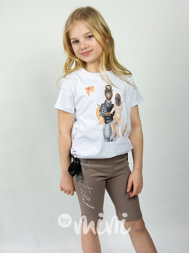 Žebrované sporty kraťasy beige
