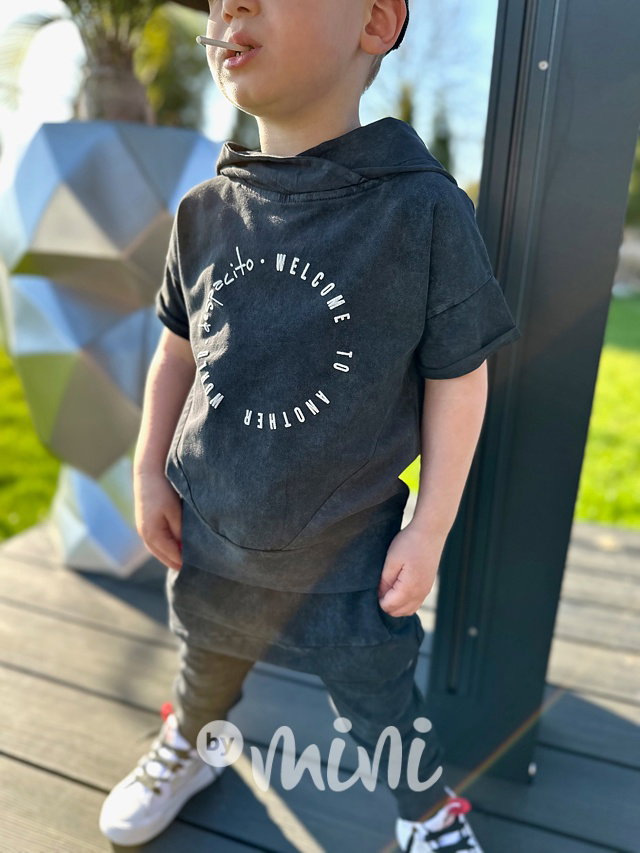 DESPACITO acid wash grafit hoodie triko