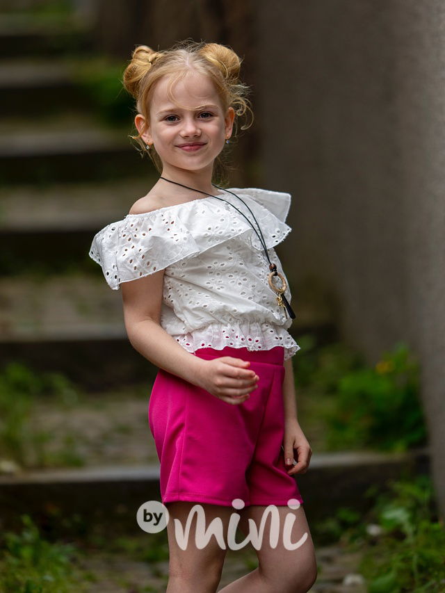 Madeira letní komplet s řetízkem malinová