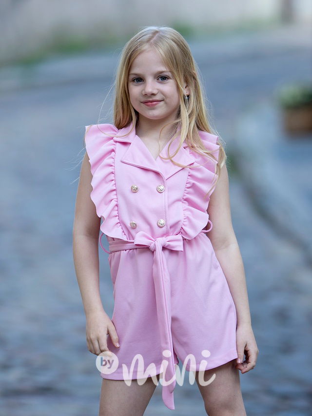 Volánkový overal barbie pink