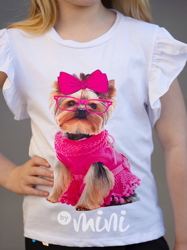 Lady dog triko white/pink