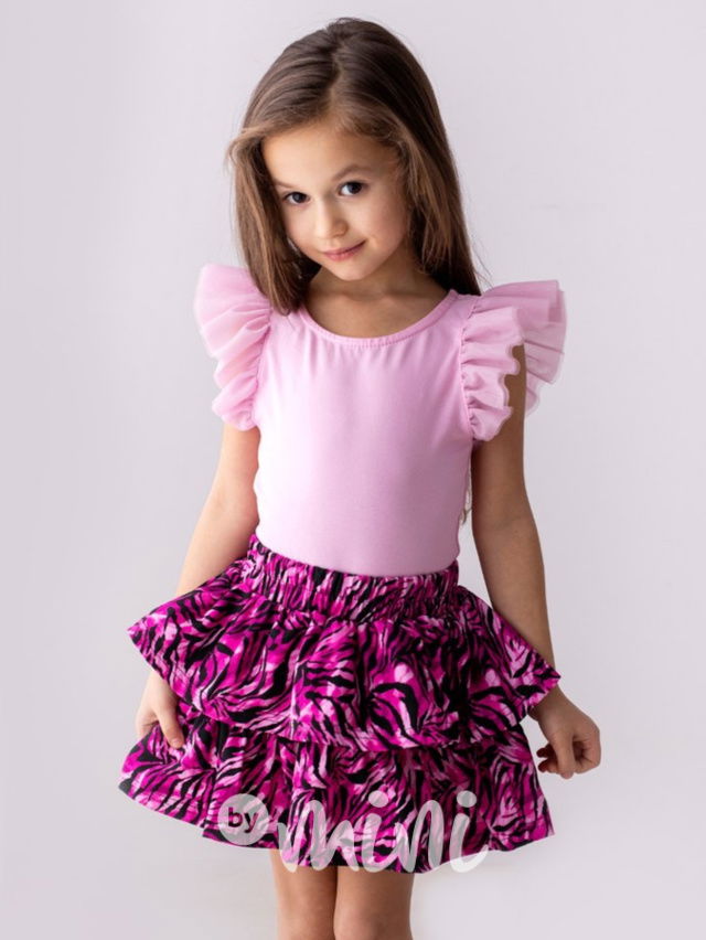 Lily Grey blůzka s tylovými rukávy barbie pink