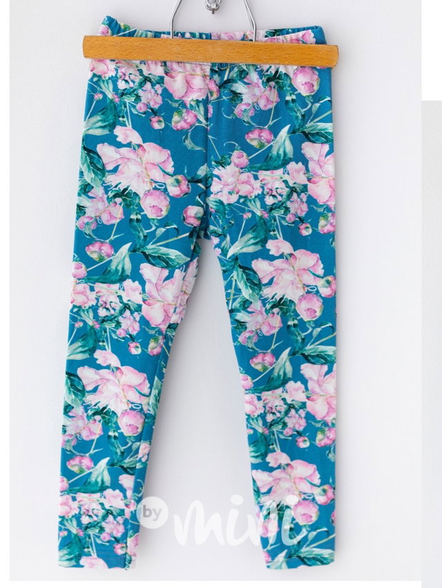 Pivoňky soft cotton legíny *Lily Grey*