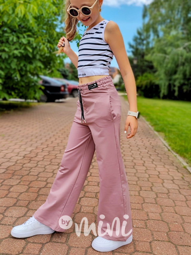 Fashion volné kalhoty růžové