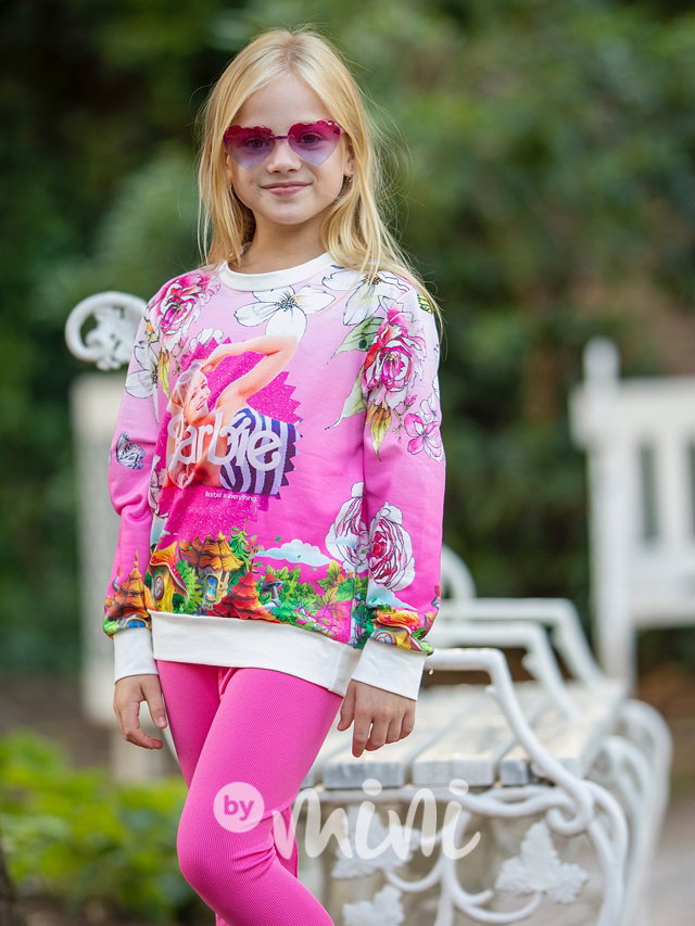Mikina Barbie flowers pink