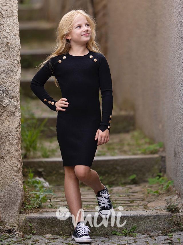 PREMIUM svetříkové šaty černé