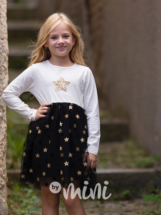 STARS šaty s tylem white/black