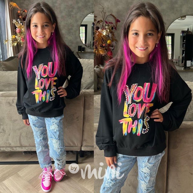 Love this mikina s kamínky černá