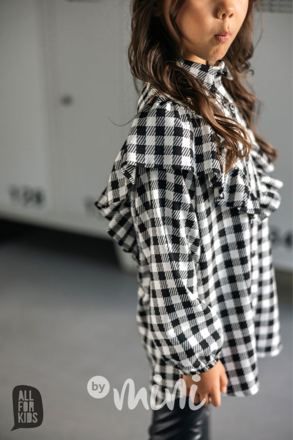 Frill košile pepitka