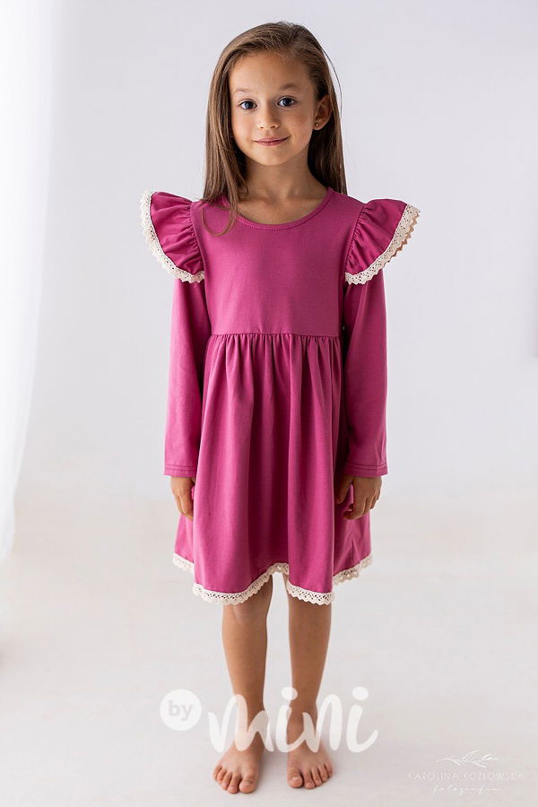 Boho romantic šaty rouge pink