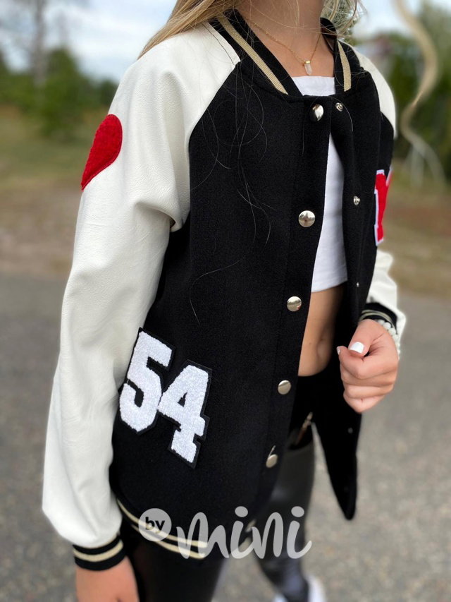 Eco leather sporty bomber black