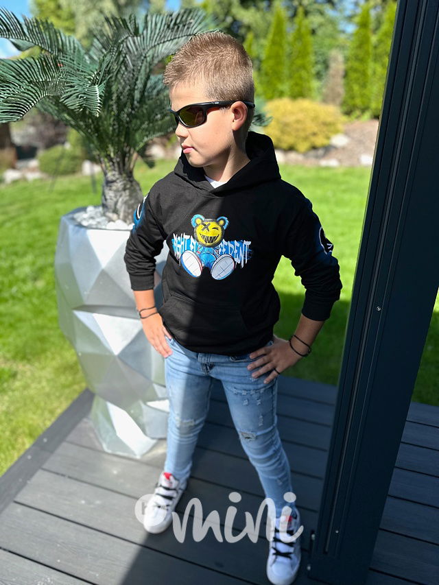 Crazy teddy mikina černá